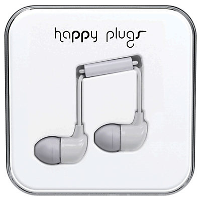 Happy Plugs In-Ear Headphones with Mic/Remote White